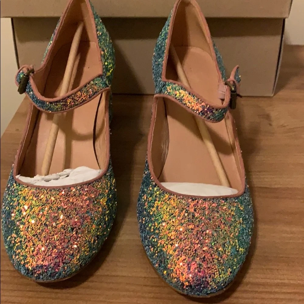 Madewell Multicolor Glitter Mary Jane Block Heel Pumps - Picture 4 of 8
